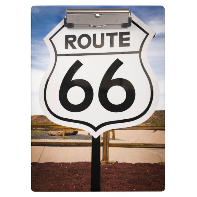 Route 66 road sign, Arizona Clipboard (Front)