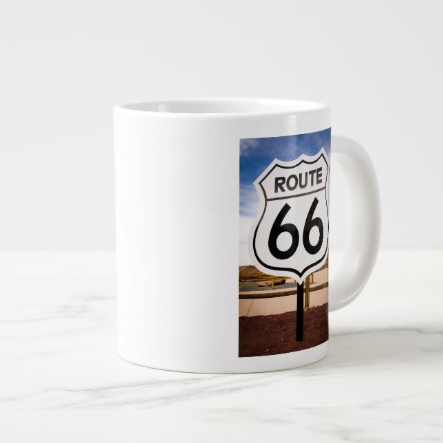 Route 66 road sign, Arizona Giant Coffee Mug (Front Right)
