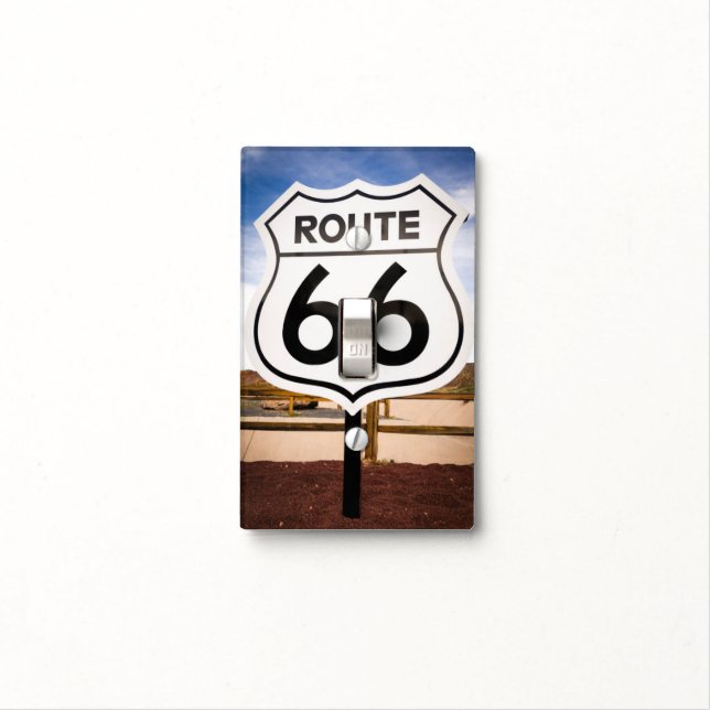Route 66 road sign, Arizona Light Switch Cover (In Situ)