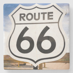 Route 66 road sign, Arizona Stone Coaster