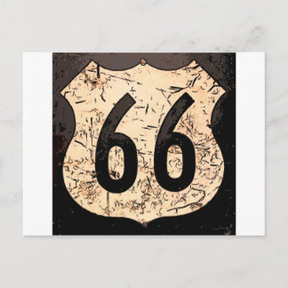 route-66-road-sign art postcard