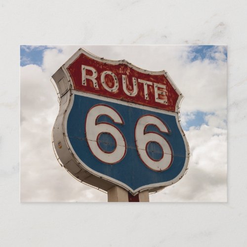 Route 66 Road Sign Postcard