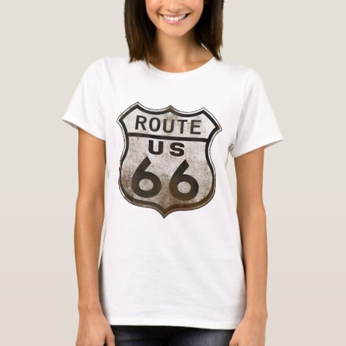 Route 66 Road Sign T_Shirt