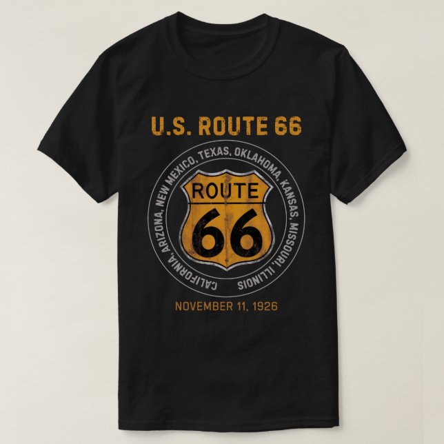 Route 66 Road Sign T-Shirt (Design Front)