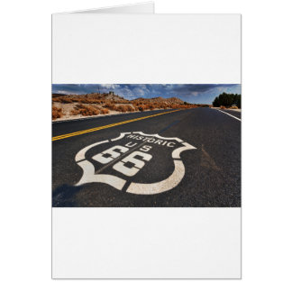 route 66 road sign USA travel hot rod Cards