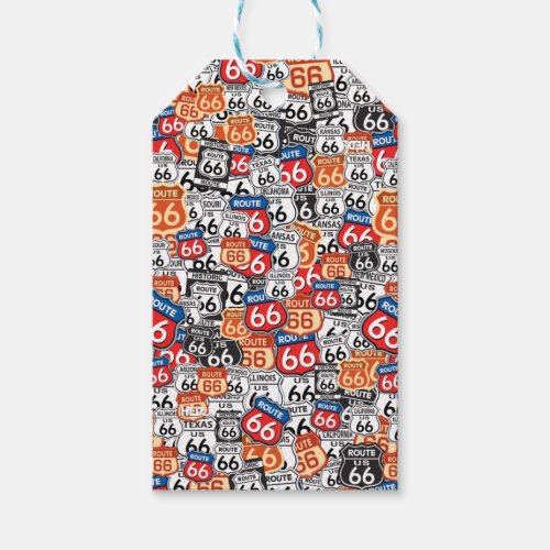 Route 66 Road Signs Gift Tags