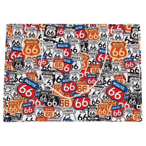 Route 66 Road Signs Large Gift Bag