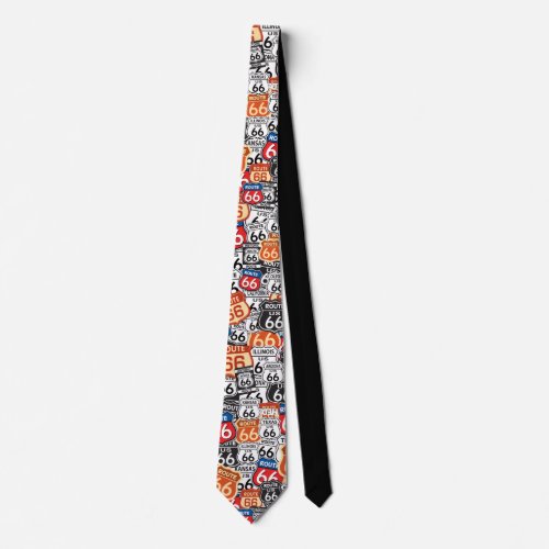 Route 66 Road Signs Neck Tie