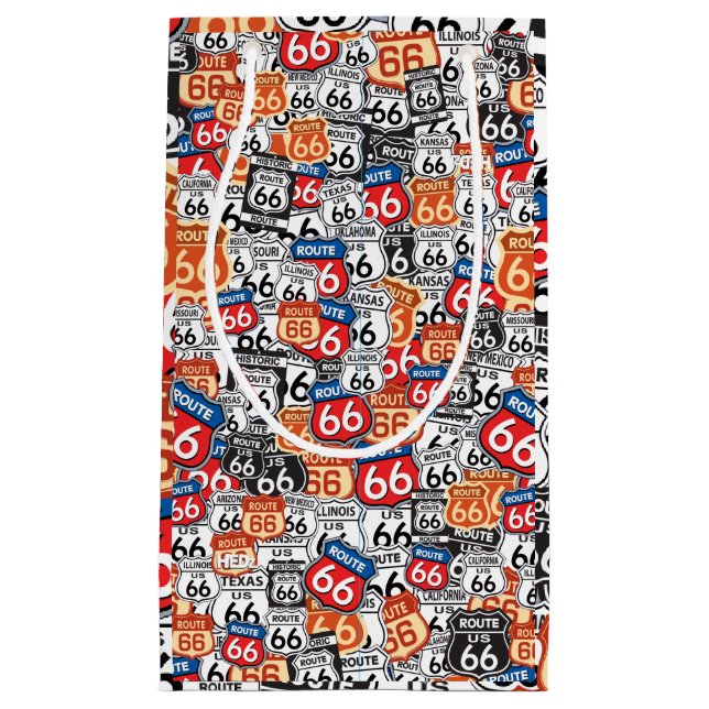 Route 66  Road Signs Small Gift Bag (Front)