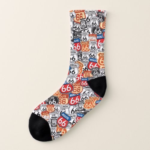 Route 66 Road Signs Socks