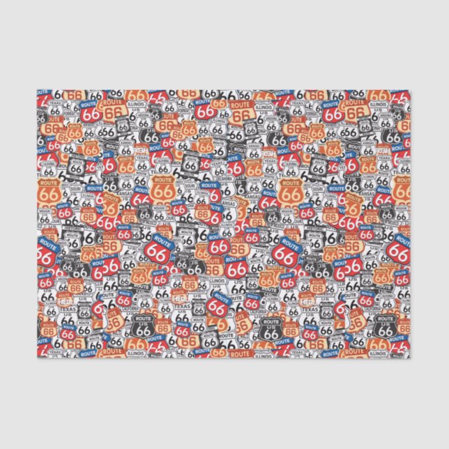 Route 66 Road Signs Tissue Paper (Front)