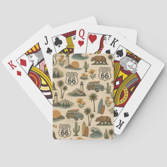 Route 66 Road Trip Lucky Hand Poker Cards (Back)