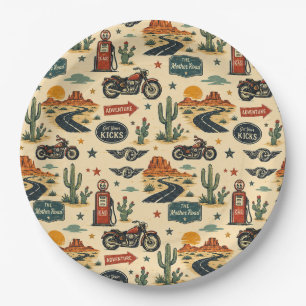 Route 66 Road Trip Party Table Americana Paper Plates