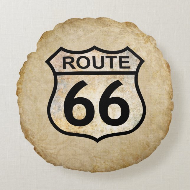 Route 66 round pillow (Front)