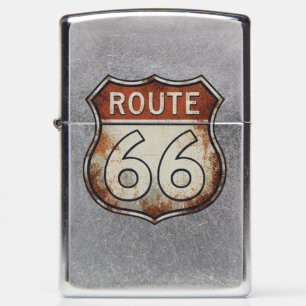 Route 66 Rusty Road Sign Zippo Lighter