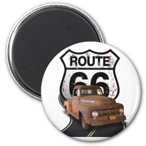Route 66 rusty truck magnent magnet