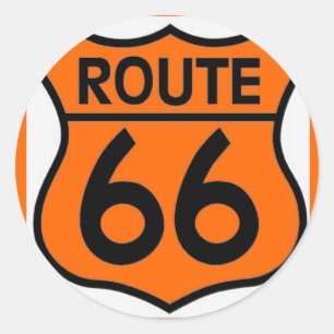 route 66 safety orange Customize this! Classic Round Sticker