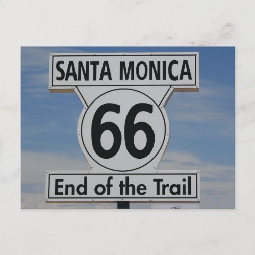 Route 66 Santa Monica California Postcard