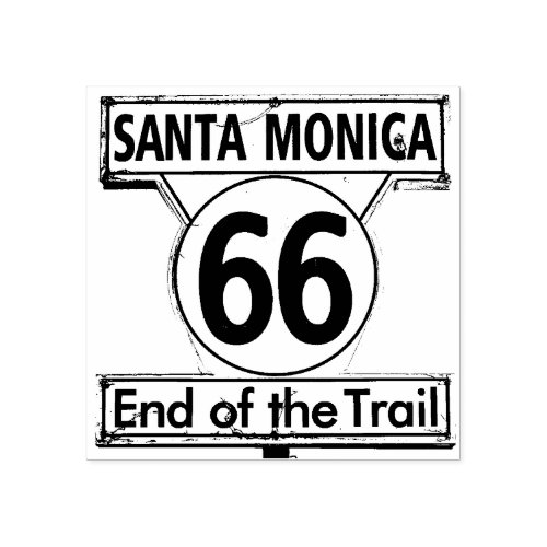 Route 66 Santa Monica End of Trail Rubber Stamp