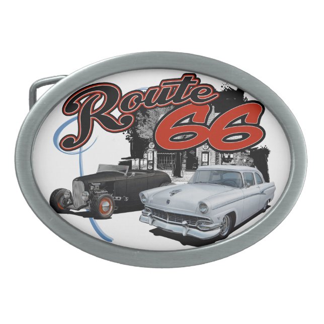 Route 66 Scene Belt Buckle (Front)