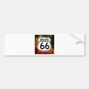 route 66 shield fire bumper sticker