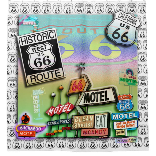 ROUTE 66 SHOWER CURTAIN (Front)