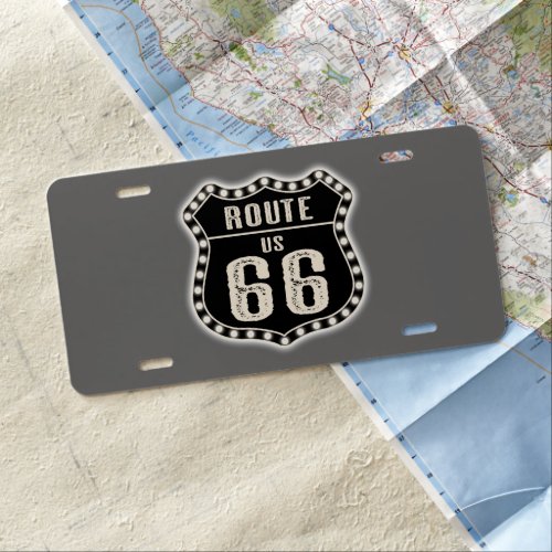 Route 66 Sign Americana License Plate