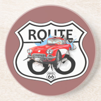 Route 66 sign gifts sandstone coaster