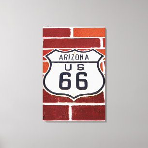Route 66 Sign On Brick