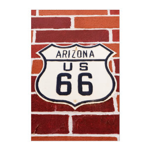 Route 66 Sign On Brick Acrylic Print
