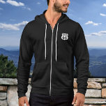 Route 66 Sign or Custom Image Hoodie<br><div class="desc">Upload a photo or a logo, and easily create your personalized hoodie. You can TRANSFER this DESIGN on other Zazzle products and adjust it to fit most of Zazzle items. You can also click the CUSTOMIZE button to add, delete or change details like background color, text, font, or some graphics....</div>