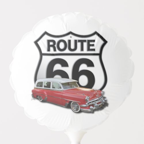 Route 66 Sign with Car Balloon