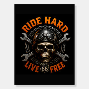 ☠️ Route 66 Skull Graphic For Hardcore Bikers 🛣️ Foam Board