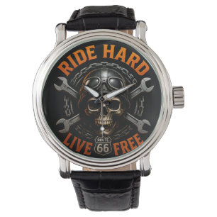 ☠️ Route 66 Skull Graphic For Hardcore Bikers 🛣️ Watch