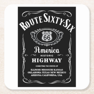 Route 66 square paper coaster