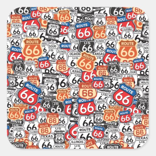 Route 66 square sticker