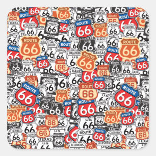 Route 66 square sticker