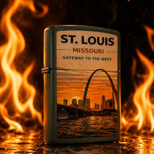 Route 66 St. Louis Gateway Arch Road Trip Flame Zippo Lighter