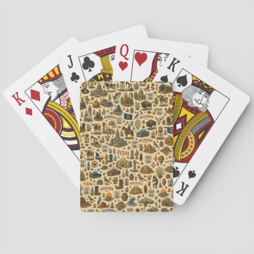 Route 66 States Lucky Tour Poker Cards