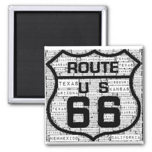 Route 66 States Magnet