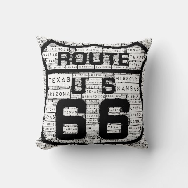 Route 66 States Pillow (Front)