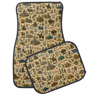 Route 66 States Road Ready Car Floor Mat