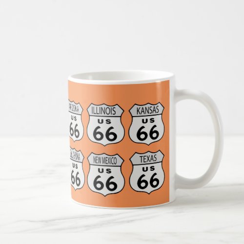 Route 66 States with your color Coffee Mug