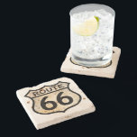 Route 66 Stone Coaster<br><div class="desc">More Route 66 items available at:
www.zazzle.com/aura2000/route66</div>
