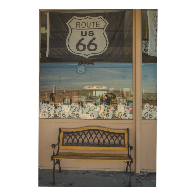 Route 66 Storefront Wood Wall Decor (Front)