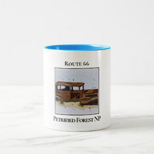 Route 66 Studebaker Petrified Forest National Park Two-Tone Coffee Mug
