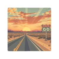 Route 66 Sunset Desert Road Travel Art
