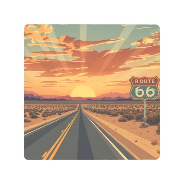 Route 66 Sunset Desert Road Travel Art (Front)