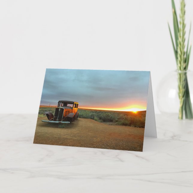 route 66 sunset greeting card (blank inside) (Front)