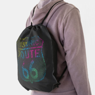 route 66 T-Shirt Drawstring Bag